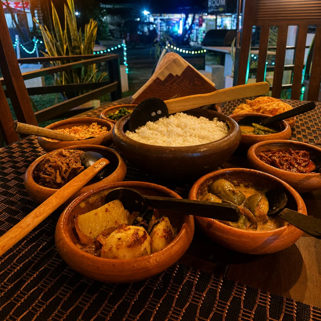 Gedekte tafel met curry — Gedekte tafel
